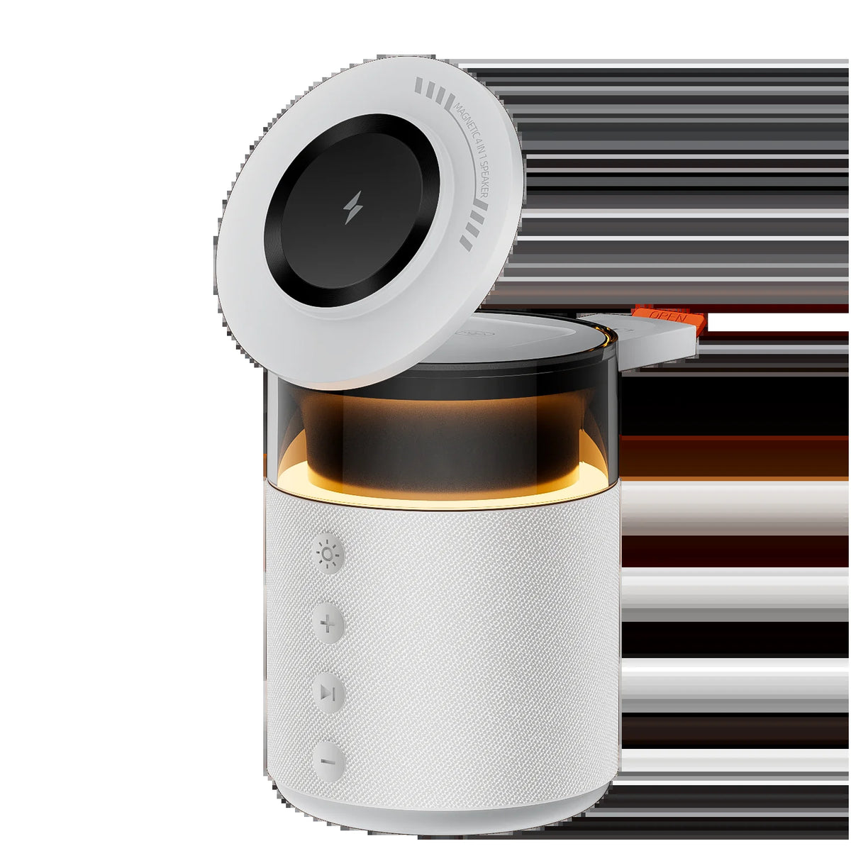 5-In-1 Magnetic Wireless Charging Station with Wireless Speaker Night Light Fast Charger for Iphone Iwatch Airpods with Speaker
