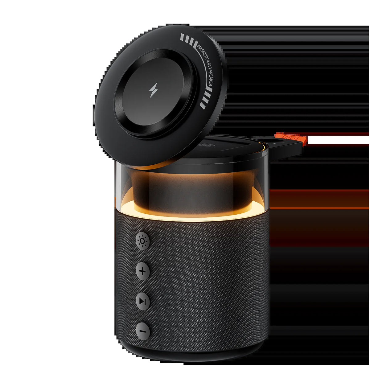 5-In-1 Magnetic Wireless Charging Station with Wireless Speaker Night Light Fast Charger for Iphone Iwatch Airpods with Speaker