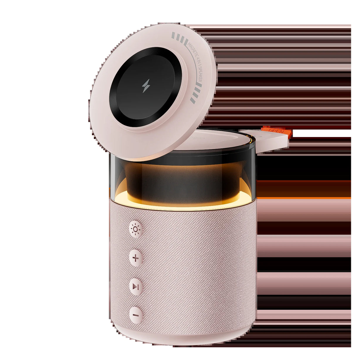 5-In-1 Magnetic Wireless Charging Station with Wireless Speaker Night Light Fast Charger for Iphone Iwatch Airpods with Speaker
